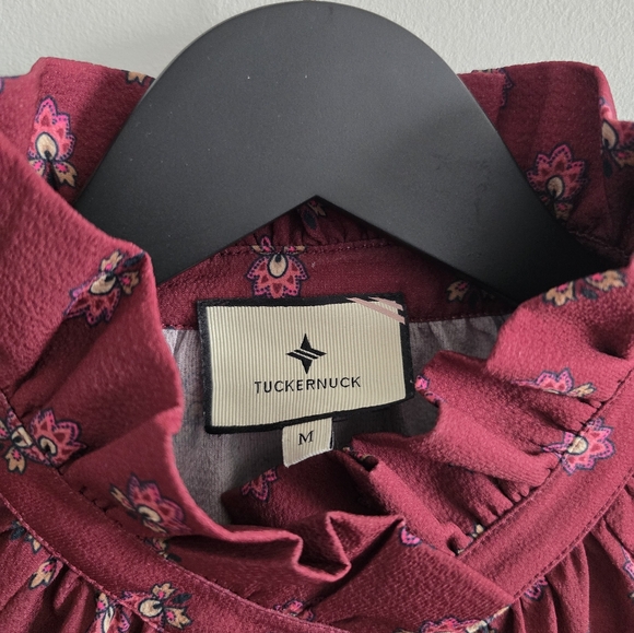 Tuckernuck Women's Mulberry Half Drop Schuyler Long Sleeve Blouse Size Medium - Picture 4 of 7